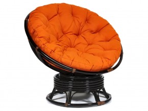 Кресло-качалка Papasan w 23/01 B с подушкой Antique brown, ткань Оранжевый в Волчанске - volchansk.magazin-mebel74.ru | фото