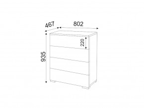 М05 (ручка брусок) Комод (4 ящика) в Волчанске - volchansk.magazin-mebel74.ru | фото