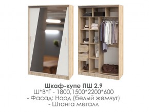 шкаф-купе ПШ-2.9 1500 Норд Белый жемчуг 1500 в Волчанске - volchansk.magazin-mebel74.ru | фото