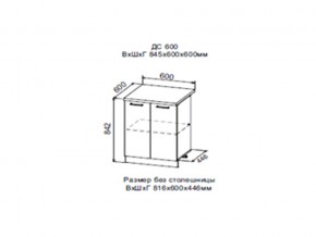 Шкаф нижний ДС600 с полкой (2 дв) в Волчанске - volchansk.magazin-mebel74.ru | фото